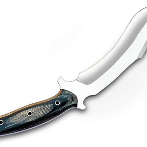 KYOKU 10" Bullnose Butcher Knife, Samurai Series Butcher Knife for Meat Cutting Chopping with Pakkawood Handle, Japanese Style High Carbon Steel Kitchen Knife for Professional Chef with Sheath & Case