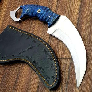 MARKHOR Karambit Knife - Fixed Blade with Sheath - Claw Knife wood Handle Sharp Blade - Camping Knives - Karambits for Men and Women - Best for Hiking Survival Hunting Fishing