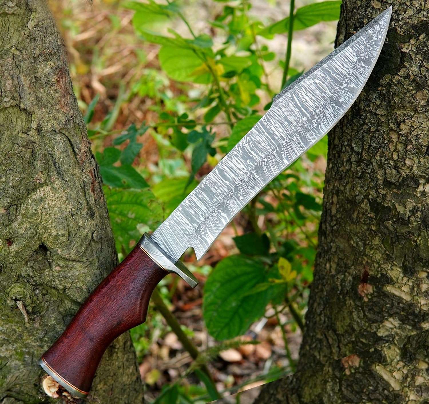 Markhor Knives damascus crocodile bowie knife