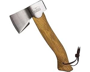 Purple Dragon Camping Hatchet 14.7 Inch Hand Forged Splitting Axe - Outdoor Wood Splitting Chopping & Carving Tool with Leather Sheath Bushcraft Survival Wooden for Men and Women